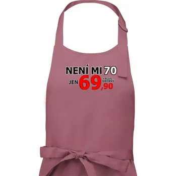 Kuchyňská zástěra Není mi 70 - Pánská zástěra na vaření - Univerzální velikost ( Starorůžová )