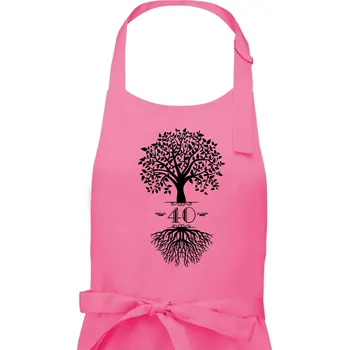 Kuchyňská zástěra Narozeninový strom 40 - Pánská zástěra na vaření - Univerzální velikost ( Růžová )