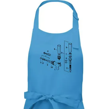 Kuchyňská zástěra Pípa nákres - Pánská zástěra na vaření - Univerzální velikost ( Světlý tyrkys )