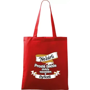 Nákupní taška Nežárli pro pány 40 - Taška bavlněná - 42 x 38 cm ( Červená )