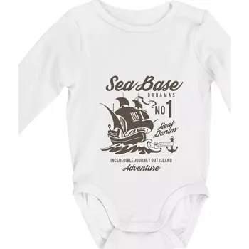 Sea Base - Body kojenecké s dlouhým rukávem - Dlouhý r. 3-6 měs ( Bílá )