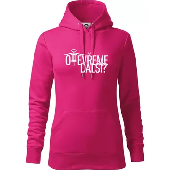 Dámská mikina Otevřeme další? - Mikina dámská Cape s kapucí - XS ( Purpurová )