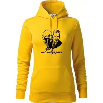Dámská mikina Ne! Raději pivo - Mikina dámská Cape s kapucí - XL ( Žlutá )