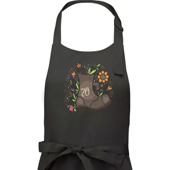 Kuchyňská zástěra Stará bota 70 - Pánská zástěra na vaření - Univerzální velikost ( Dřevěné uhlí )