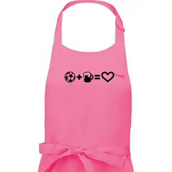 Kuchyňská zástěra Míč, pivo, srdce - Dámská zástěra na vaření - Univerzální velikost ( Růžová )