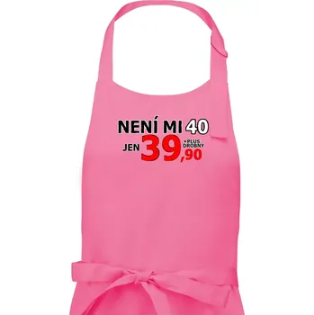 Kuchyňská zástěra Není mi 40 - Pánská zástěra na vaření - Univerzální velikost ( Růžová )