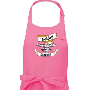 Kuchyňská zástěra Nežárli pro pány 60 - Pánská zástěra na vaření - Univerzální velikost ( Růžová )