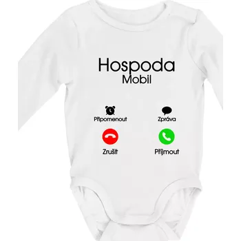 Hospoda volá - Body kojenecké s dlouhým rukávem - Dlouhý r. do 3 měs ( Bílá )