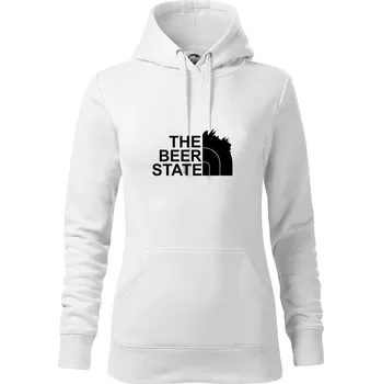 Dámská mikina The Beer State - Praha - Mikina dámská Cape s kapucí - XS ( Bílá )