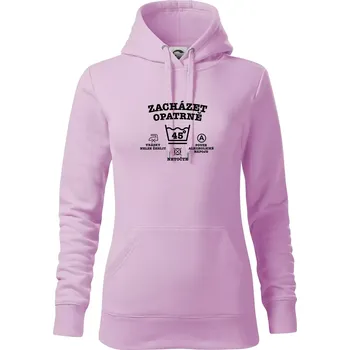 Dámská mikina Zacházet opatrně 45 - Mikina dámská Cape s kapucí - S ( Orchid )