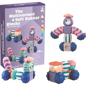 ostatní stavebnice Figurky astronautů, raketa, senzorické stavebnice, 16 dílů