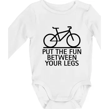 Put the fun between your legs - Body kojenecké s dlouhým rukávem - Dlouhý r. 6-12 měs ( Bílá )