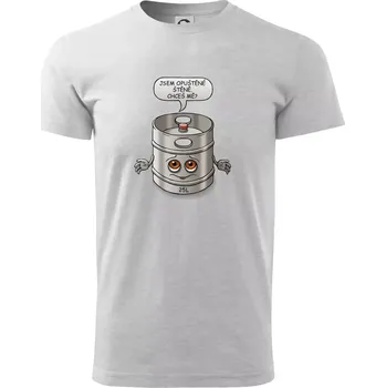 Pánské tričko Opuštěné štěně - sud (Hana-creative) - Triko extra velké (5-8XL) - 6XL ( Světlešedý Melír )