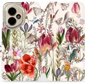 Pouzdro na mobilní telefon Flipové pouzdro Mobiwear - Honor 400 - MP01S Rozkvetlá louka (Knížkové flip pouzdro, obal, kryt na mobil Honor 400 - MP01S Rozkvetlá louka, materiál Umělá kůže + TPU - ochrana 360°, stojánek, silikonová vanička, magnetické zavírání)