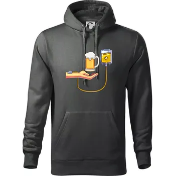 Pánská mikina Pivo infuze - Mikina pánská Cape s kapucí - 5XL ( Tm. břidlice (šedozelená) )