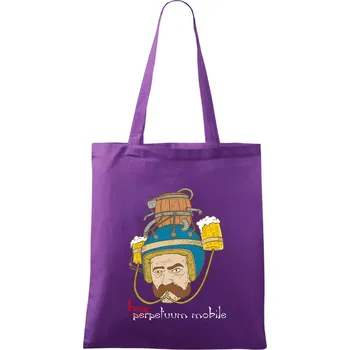Nákupní taška Beerpetuum mobile - Taška bavlněná - 42 x 38 cm ( Fialová )
