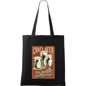 Nákupní taška Craft beer - Taška bavlněná - 42 x 38 cm ( Černá )