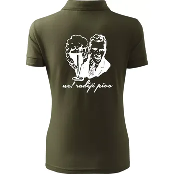 Ne! Raději pivo - Polokošile dámská Pique Polo - 3XL ( Military )