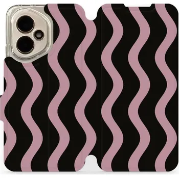 Pouzdro na mobilní telefon Flipové pouzdro Mobiwear - Honor 400 - VA54S Fialové vlnky (Knížkové flip pouzdro, obal, kryt na mobil Honor 400 - VA54S Fialové vlnky, materiál Umělá kůže + TPU - ochrana 360°, stojánek, silikonová vanička, magnetické zavírání)