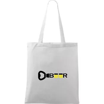 Nákupní taška Otvírák Beer - Taška bavlněná - 42 x 38 cm ( Bílá )