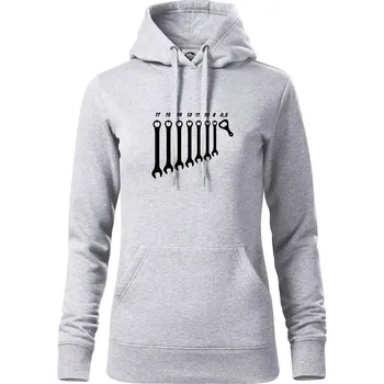 Dámská mikina Opravář piva - Mikina dámská Cape s kapucí - XS ( Světlešedý Melír )