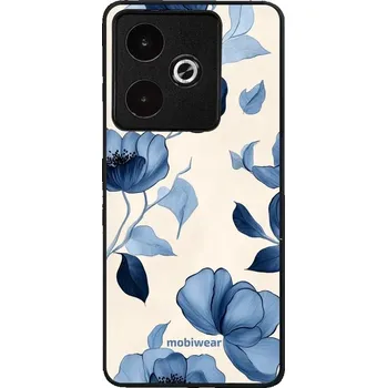 Pouzdro na mobilní telefon Lesklý kryt Mobiwear Glossy - Realme GT 7 - GP73G Modrá krása květů (Prémiové lesklé pouzdro, obal, kryt Mobiwear Glossy na mobil Realme GT 7 - GP73G Modrá krása květů, materiál Plast + TPU silikon - krytí po všech stranách, neošoupatelný potisk, tenké)