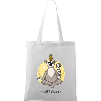 Yoga - keep calm kreslený - Taška bavlněná - 42 x 38 cm ( Bílá )