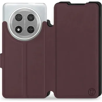 Pouzdro na mobilní telefon Flipové pouzdro Mobiwear Semiš - Honor Magic7 Lite 5G - Bordové & Černé (Knížkové semišové flip pouzdro, obal, kryt na mobil Honor Magic7 Lite 5G - Bordové & Černé, materiál semiš + TPU, ochrana 360°, stojánek, silikonová vanička, magnetické zavírání)