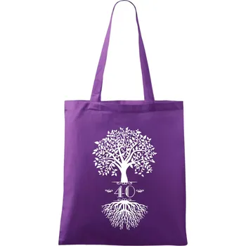 Narozeninový strom 40 - Taška bavlněná - 42 x 38 cm ( Fialová )