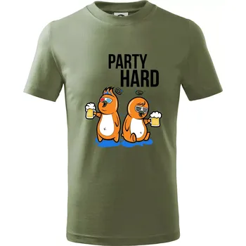 Party hard ptáci - Tričko dětské bavlněné - 158 cm/12 let ( Khaki )