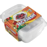 SADA 3x Dóza na potraviny 0,9 l čirá