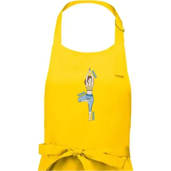 Kuchyňská zástěra Calm yoga power (Radek Pilař ART) - Pánská zástěra na vaření - Univerzální velikost ( Žlutá )