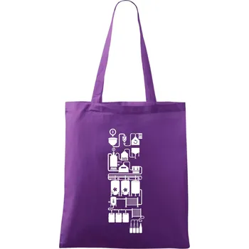 Nákupní taška Příběh piva - Taška bavlněná - 42 x 38 cm ( Fialová )