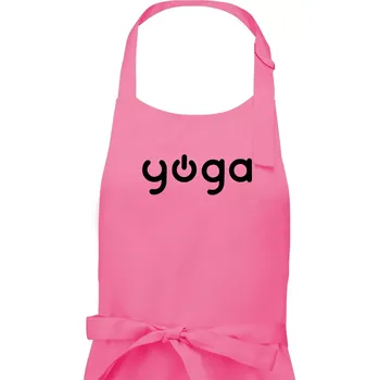 Kuchyňská zástěra Power yoga logo - Pánská zástěra na vaření - Univerzální velikost ( Růžová )
