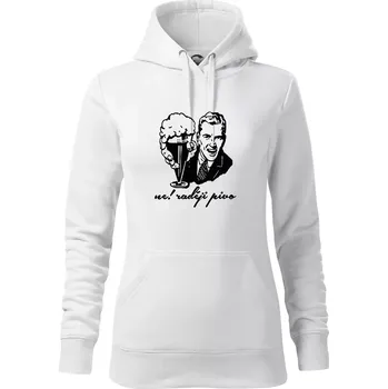 Dámská mikina Ne! Raději pivo - Mikina dámská Cape s kapucí - XS ( Bílá )