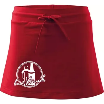 Dámské oblečení Best friends pivo - Sportovní sukně - two in one - M ( Červená )