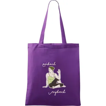 Nákupní taška Yoga nádech výdech (Radek Pilař ART) - Taška bavlněná - 42 x 38 cm ( Fialová )