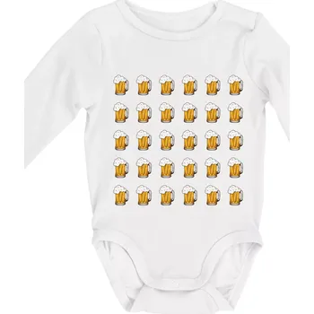 Narozeniny - 30x pivo - Body kojenecké s dlouhým rukávem - Dlouhý r. do 3 měs ( Bílá )