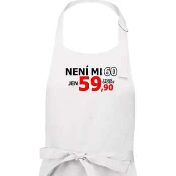 Kuchyňská zástěra Není mi 60 - Pánská zástěra na vaření - Univerzální velikost ( Bílá )