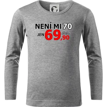 Chlapecké tričko Není mi 70 - Triko dětské Long Sleeve - 122 cm/6 let ( Tmavě šedý melír )