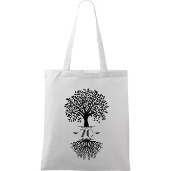 Narozeninový strom 70 - Taška bavlněná - 42 x 38 cm ( Bílá )