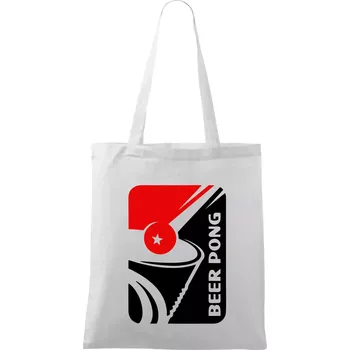 Nákupní taška Beer pong - Taška bavlněná - 42 x 38 cm ( Bílá )