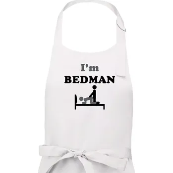 Kuchyňská zástěra I am Bedman (Hana-creative) - Pánská zástěra na vaření - Univerzální velikost ( Bílá )