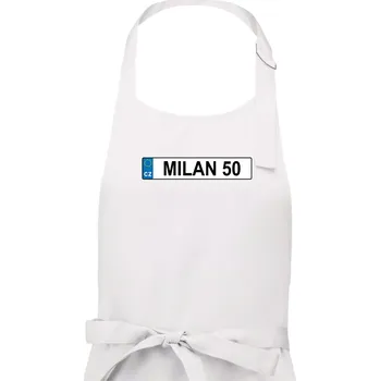 Kuchyňská zástěra SPZ Milan 50 - Pánská zástěra na vaření - Univerzální velikost ( Bílá )