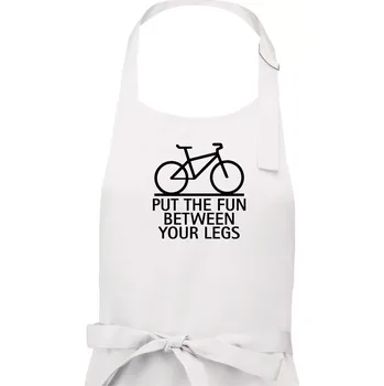 Kuchyňská zástěra Put the fun between your legs - Pánská zástěra na vaření - Univerzální velikost ( Bílá )