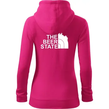 Dámská mikina The Beer State - Praha - Dámská mikina trendy zipper s kapucí - S ( Purpurová )