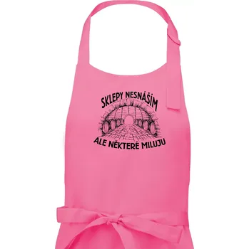 Kuchyňská zástěra Nesnáším sklepy - Pánská zástěra na vaření - Univerzální velikost ( Růžová )