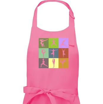 Kuchyňská zástěra Yoga abeceda - Pánská zástěra na vaření - Univerzální velikost ( Růžová )