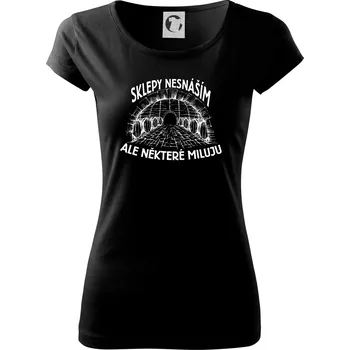 Dámské tričko Nesnáším sklepy - Dámské triko Pure - XS ( Černá )