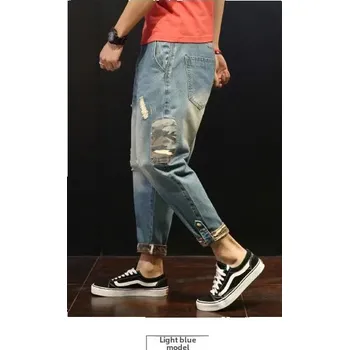 Pánské džíny Pánské volné džíny s ohrnutými nohavicemi Velikost: 36, Barva (Varianta): Light blue 5169